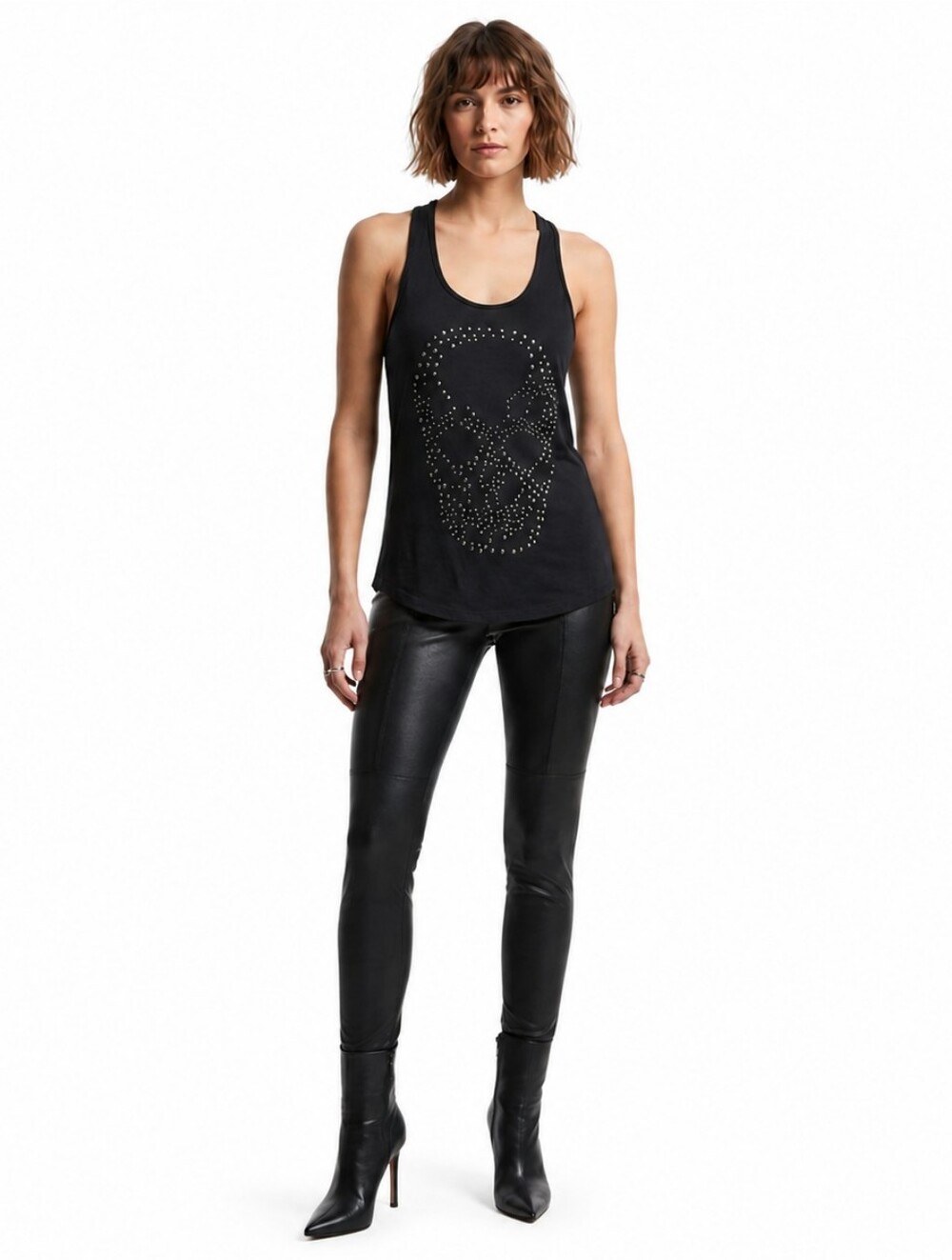 Express Black Skull Tank Top Lace Sheer Halloween Size Small Goth Rocker Punk